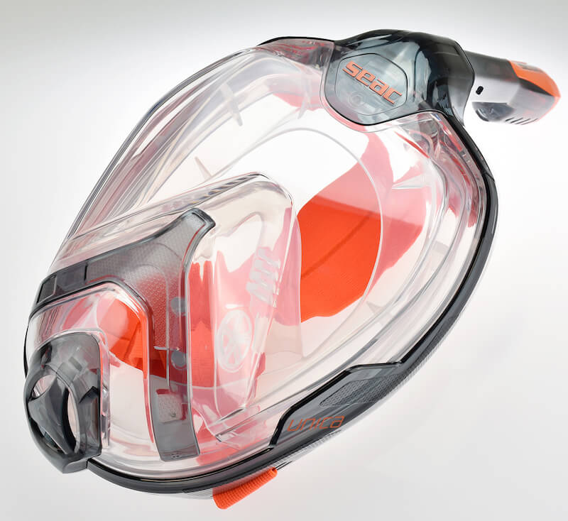 Celoobličejová šnorchlovací maska Seac Unica černo/oranžová